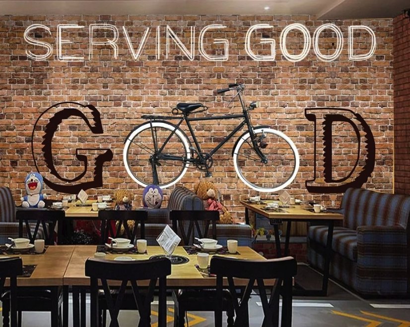 Bicycle Brick Wall Art Wallpaper Mural
