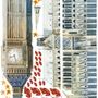 London Big Ben and Westminster with Autumn Leaves Wall Decal Sticker