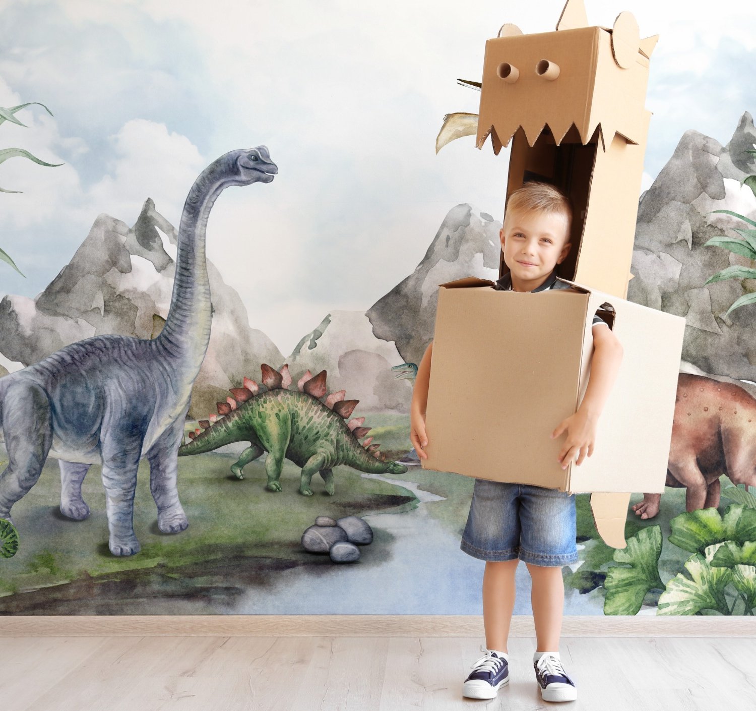 Kids Softs Dinosaur Jurassic World Wallpaper Mural - Peel and Stick