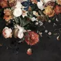 Fototapete Goldene Ära Große und Dunkle Blumen