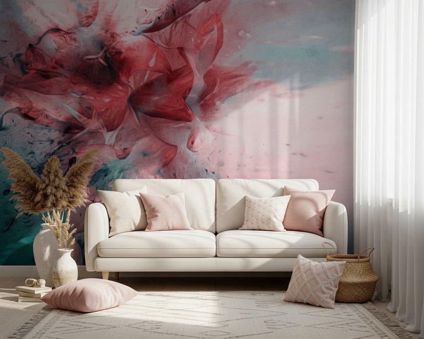 Abstract Lily Wallpaper Mural