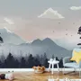 Kids Mountain Landscape with Snow Wallpaper Mural