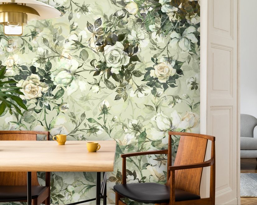Vintage Rose Flower Wallpaper Mural