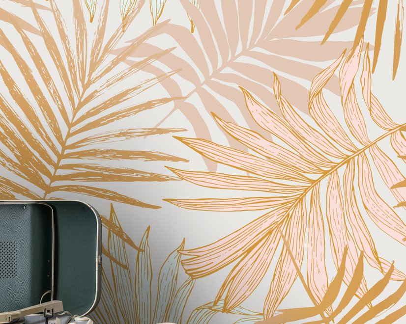 Papier peint feuilles tropicales style exotique luxe