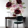 Watercolor Red Pink Peony Floral Wall Decal Sticker