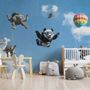 Kids Playful Animal Skydiving Wallpaper Mural
