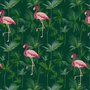 Papier peint panoramique flamant rose dans la forêt tropicale