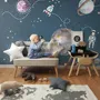Kids Shining Space with Watercolor Bear Astronaut Wallpaper Mural