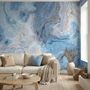 Turquoise Wave Pattern Wallpaper Mural