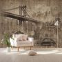 European Vintage City with Brooklyn Bridge Wallpaper Mural