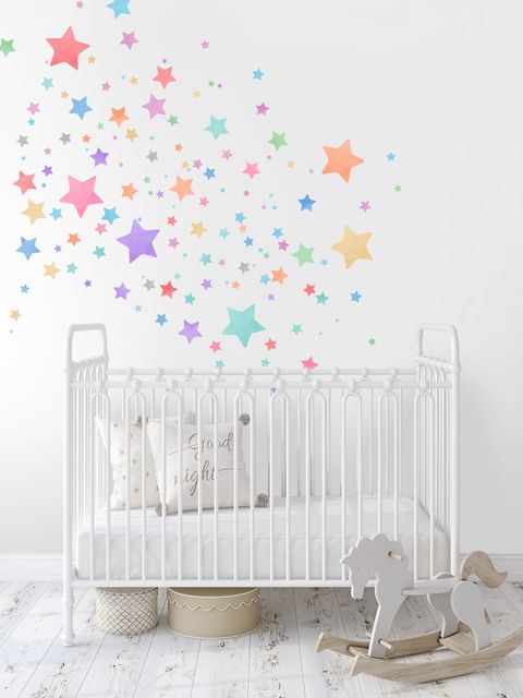 Colorful Watercolor Little Stars Wall Decal Sticker