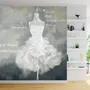 Papier peint panoramique de la robe de mariée en aquarelle