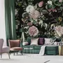 Dark Botanical Soft Floral Wallpaper Mural