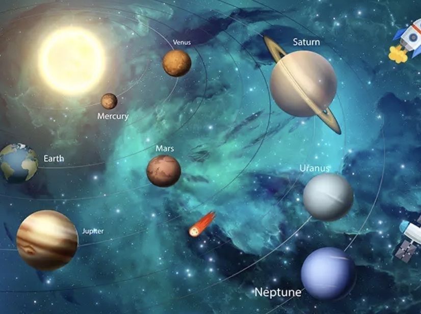 Fototapete Sonnensystem Planeten und Sonne