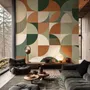 Retro Abstract Geometric Shapes Wallpaper Mural