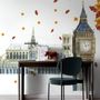 London Big Ben and Westminster with Autumn Leaves Wall Decal Sticker