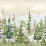 Watercolor Pine Tree Kids Nursery Forest Wallpaper Mural