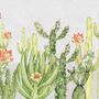 Aquarell Wüstenblumen und Kaktus Fototapete