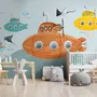 Papier peint panoramique sous-marin aquarelle garçons enfants