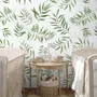 Watercolor Green Palm Leaf Pattern Wallpaper Mural