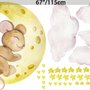 Kinder Niedliche Maus auf dem Halbmond und Aquarell Gelbe Sterne Wandtattoo
