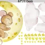 Kids Cute Mouse on the Crescent Moon and Watercolor Yellow Stars Wall Decal Sticker