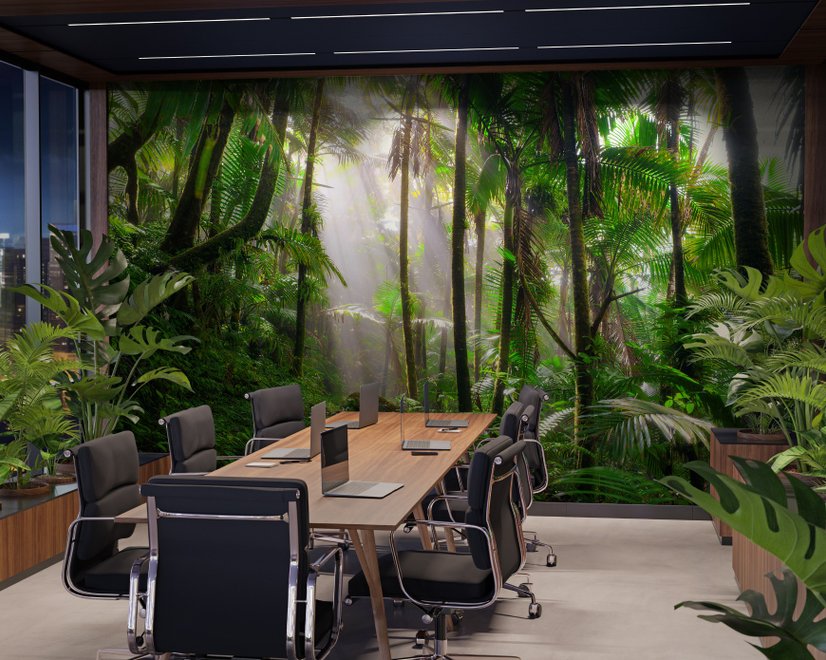 Papier peint paysage forêt tropicale jungle