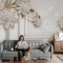 Lily Floral with Abstract Corridor Wallpaper Mural