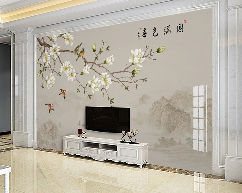 Vintage Plum Blossom Floral Wallpaper Mural