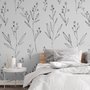 Minimal and Modern Field Plants Art Wallpaper Mural
