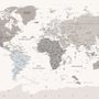White Political Map Wallpaper Mural