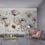 Papier peint panoramique aquarelle fleurs de coquelicot foncées