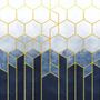 Geometrische Dunkelblaue Waben Fototapete