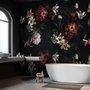 Realistic Dark Peony Floral Bouquet Wallpaper Mural