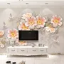 Pink Flower and White Butterfly Wallpaper Mural