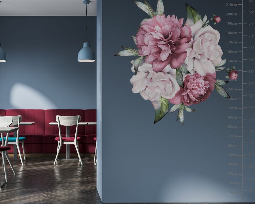 3D Dutch Floral Peony Flower Bouqet Wall Decal Sticker