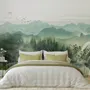 Waterfall with Misty Green Forest Landscape Wallpaper Mural