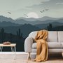 Monochrome Desert Landscape Wallpaper Mural