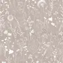Bohemian Style Neutral Color Wild Flowers Art Wallpaper Mural