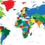 Kids Colorful Political World Map Wallpaper Mural