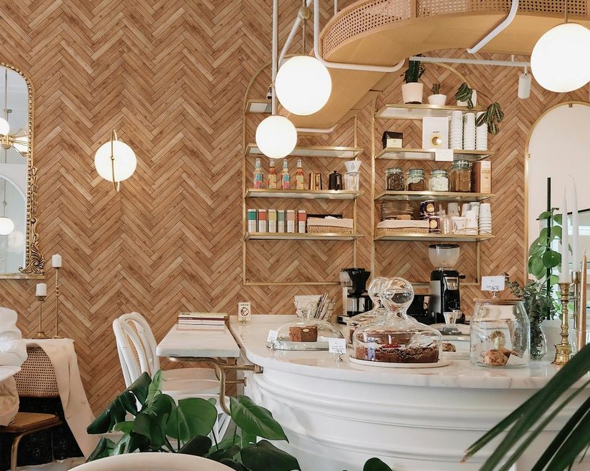 Herringbone Wood Texture Effect Wallpaper Mural