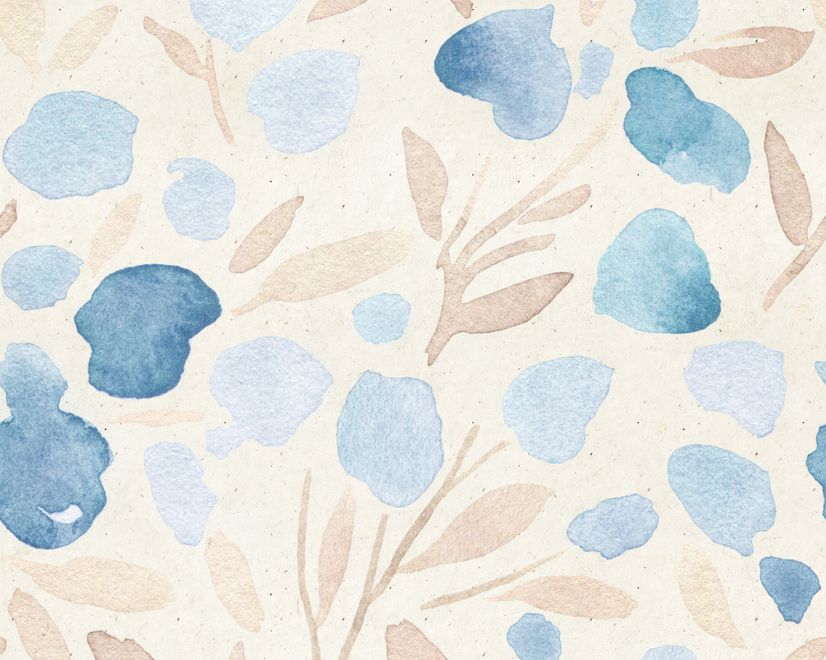 Watercolor Leaf and Twigs Printing Wallpaper Mural