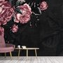 Dunkle Blumen Pfingstrose Zeichnung Fototapete