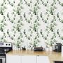 Watercolor Green Eucalyptus Leaf Wallpaper Mural