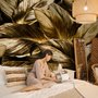 Elegant Golden Dead Leaf Wallpaper Mural