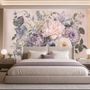 Elegant Pastel Botanical Flower Bouquet Wallpaper Mural