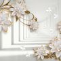 Lily Floral with Abstract Corridor Wallpaper Mural