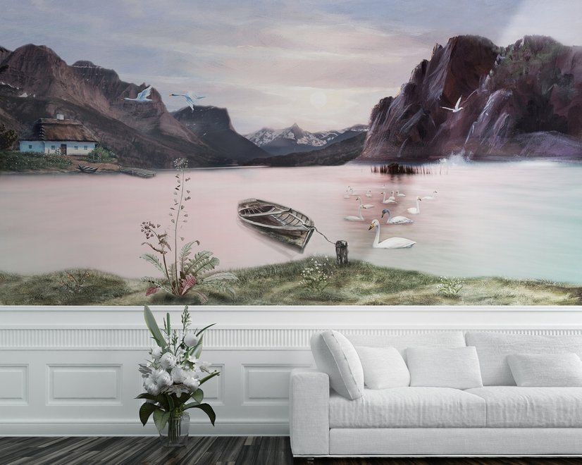 Nature Landscape with Mountains Wallpaper Mural