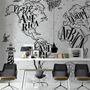 Vintage Charcoal World Map Wallpaper Mural