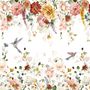 Watercolor Soft Floral with Birds Wallpaper Mural